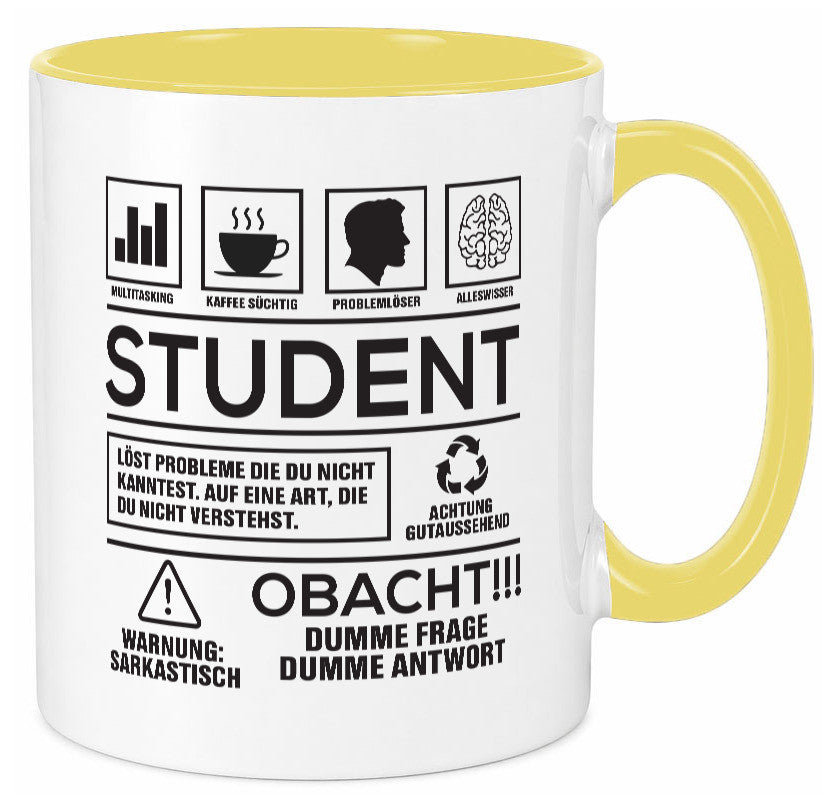 Achtung Probleme Student | Universität Uni Studium lustiger Spruch Geschenk Tasse