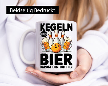 Kegeln und Bier darum bin ich hier | Bowling lustig Humor Geschenkidee Geschenk