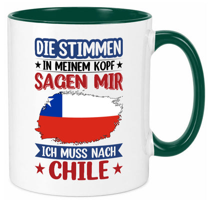 Chile | Urlaub Stimmen in meinem Kopf Traumland Geschenkidee Humor Tasse