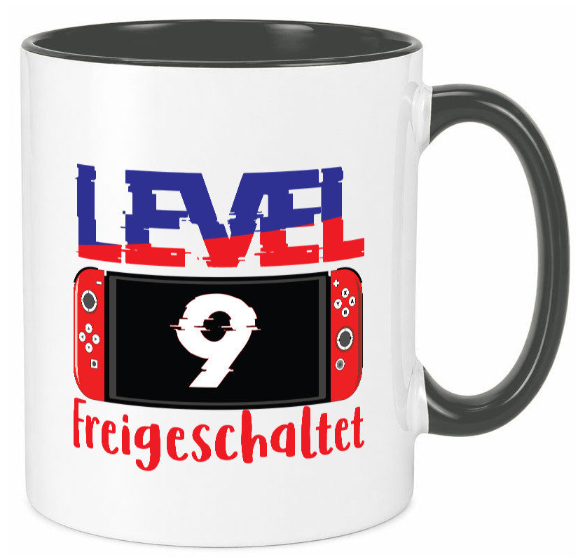 Level 9 Freigeschaltet | 9. Geburtstag Zocker Gamer Humor Geschenkidee Tasse