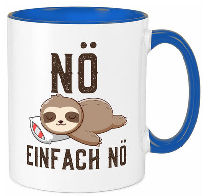 Einfach Nö | Faultier Faulpelz Null Bock Comic Geschenk Tierliebhaber Humor Tasse