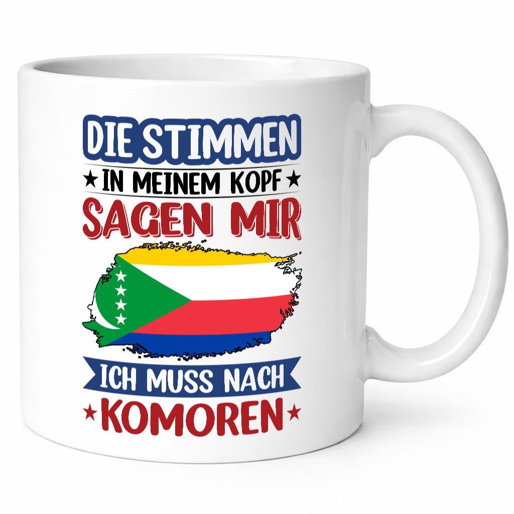 Komoren | Urlaub Stimmen in meinem Kopf Traumland Humor Geschenkidee Tasse