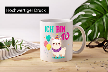 10. Geburtstag | 10 Jahre Lama Alpaka lustig Geschenkidee Geschenk Tasse