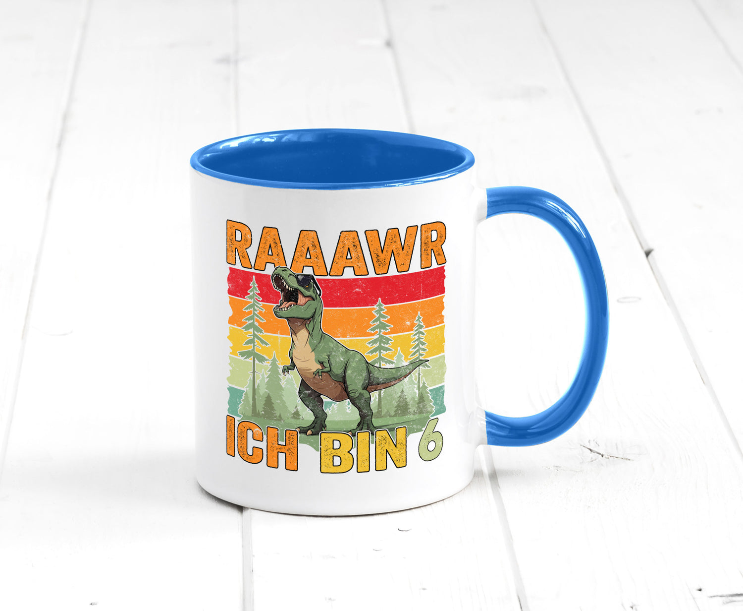 6. Geburtstag | 6 Jahre rarrrr ich bin Dinosaurier Humor Geschenkidee Tasse