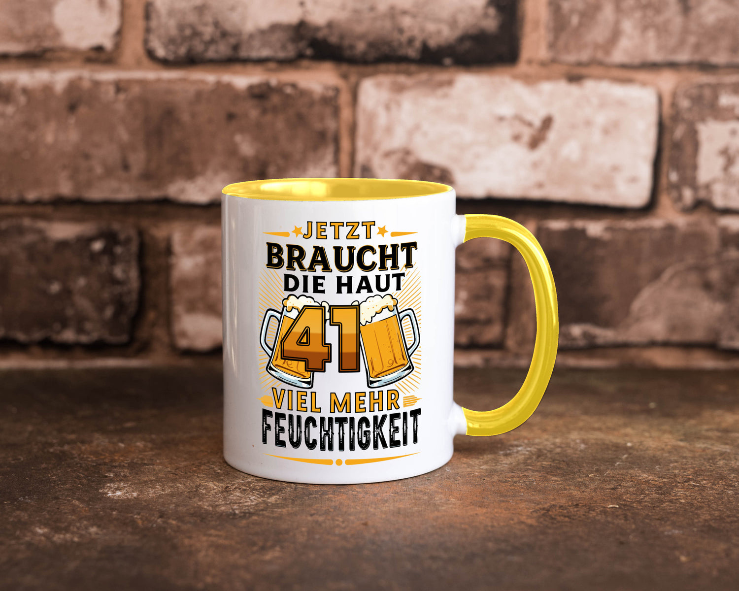 41 braucht die haut mehr Feuchtigkeit | 41. Geburtstag Geschenkidee Humor Tasse
