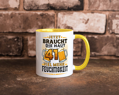 41 braucht die haut mehr Feuchtigkeit | 41. Geburtstag Geschenkidee Humor Tasse