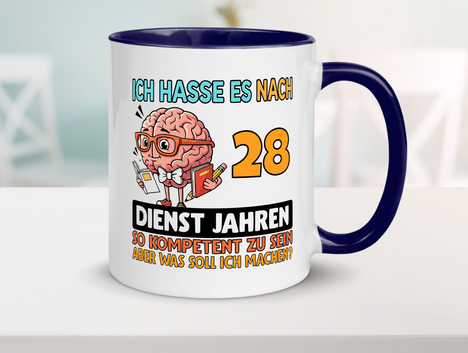 28 Dienstjahre | Arbeit Kompetent Geschenkidee Kollegen Büro Humor Tasse