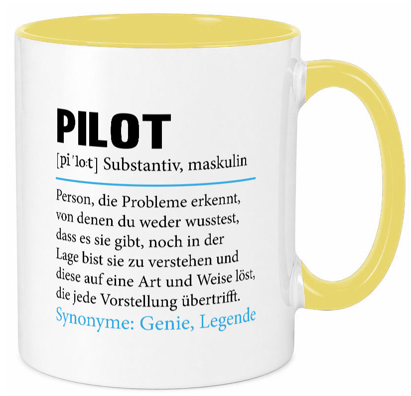 Pilot | Flugzeug Beruf Spruch Definition Piloten Geschenkidee Arbeit Kollegen Tasse