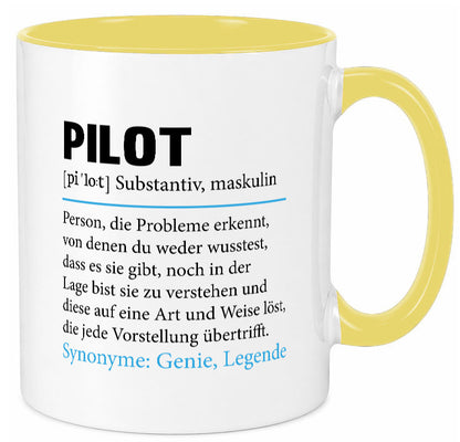 Pilot | Flugzeug Beruf Spruch Definition Piloten Geschenkidee Arbeit Kollegen Tasse