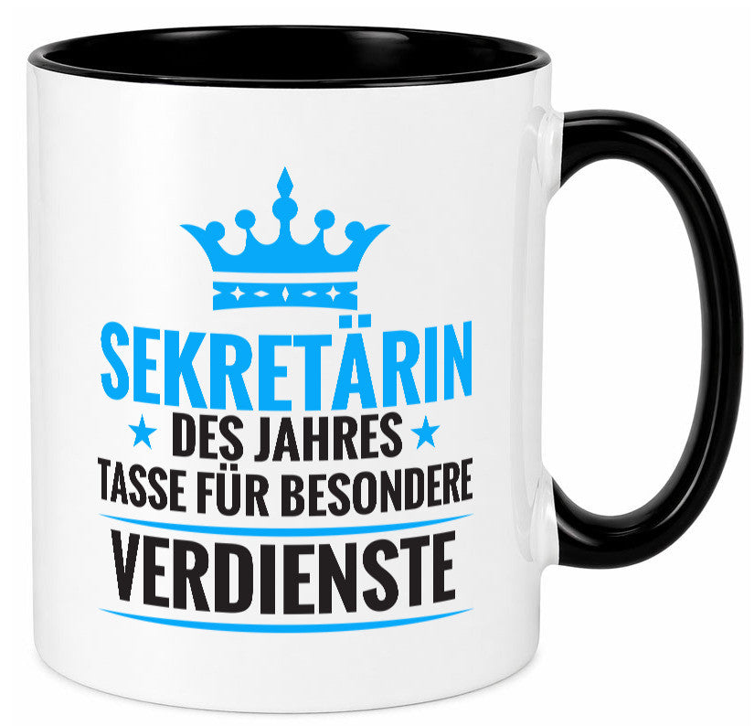 Besonderer Verdienst: Sekretärin | Büro Humor Arbeit Kollegen Geschenkidee Tasse