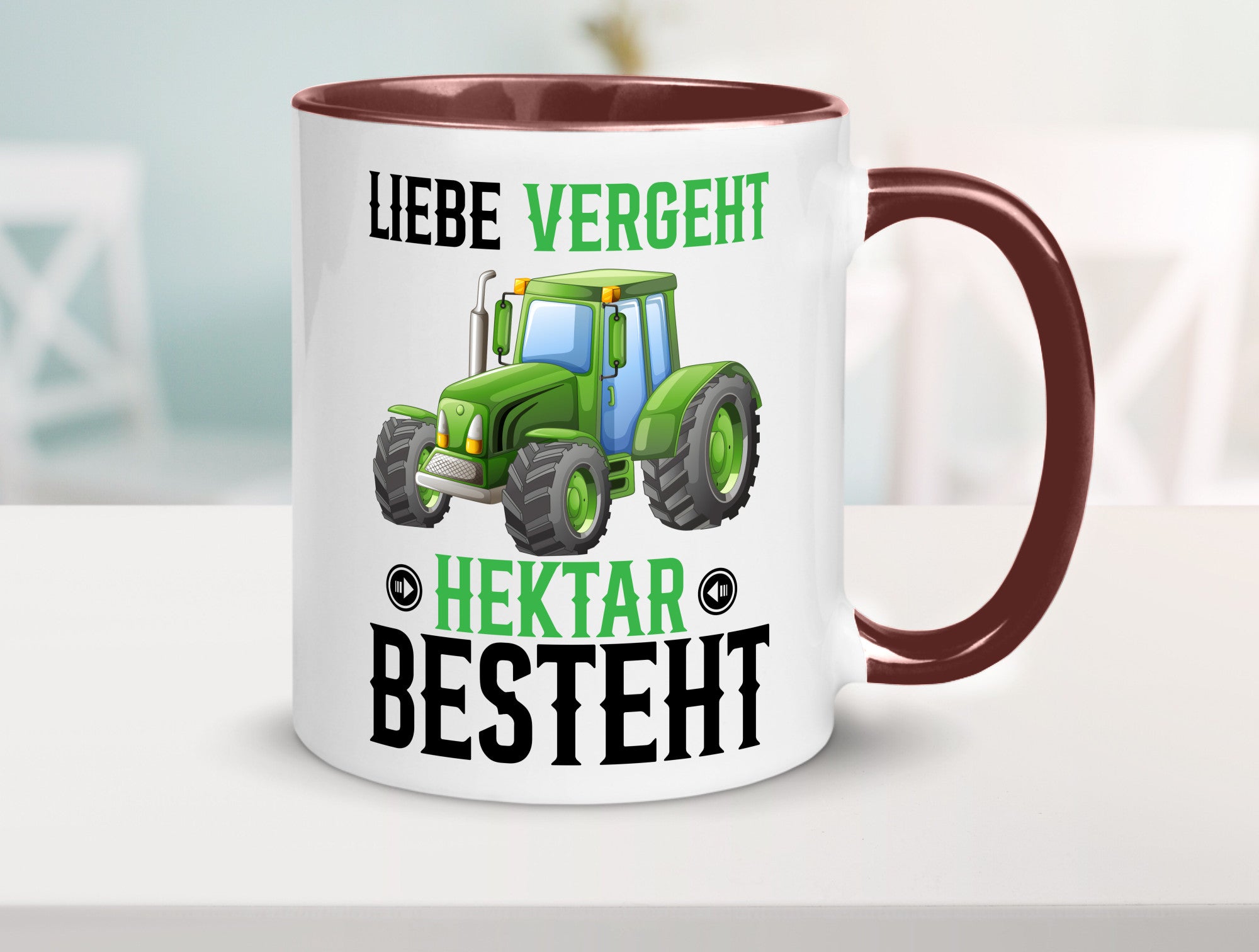 Liebe vergeht Hektar besteht | Traktor Bauer landwirt Humor Geschenkidee Tasse