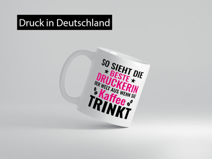 Kaffee trinkt: Druckerin | Druckerei Print Medien lustig Humor Geschenkidee
