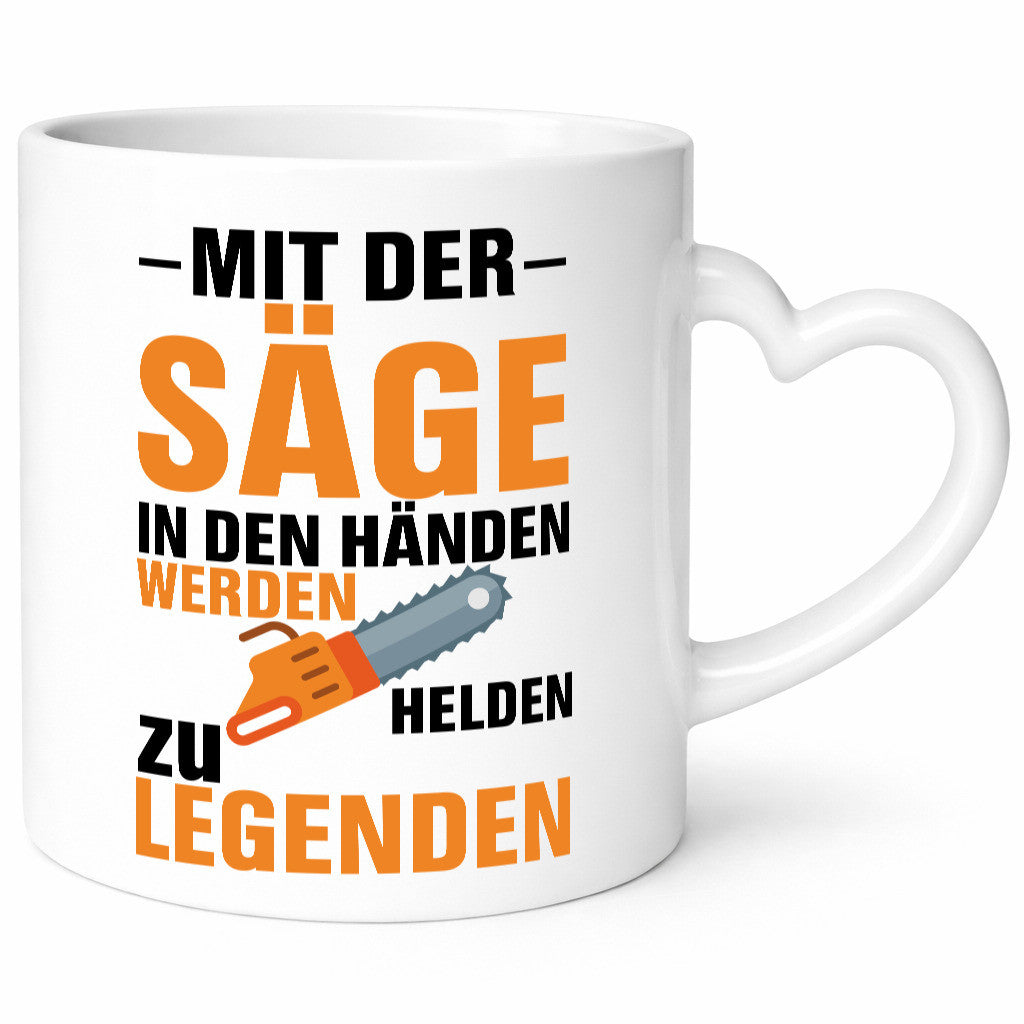 Mit der Säge in den Händen | Holzfäller lustiger Spruch Geschenk Humor