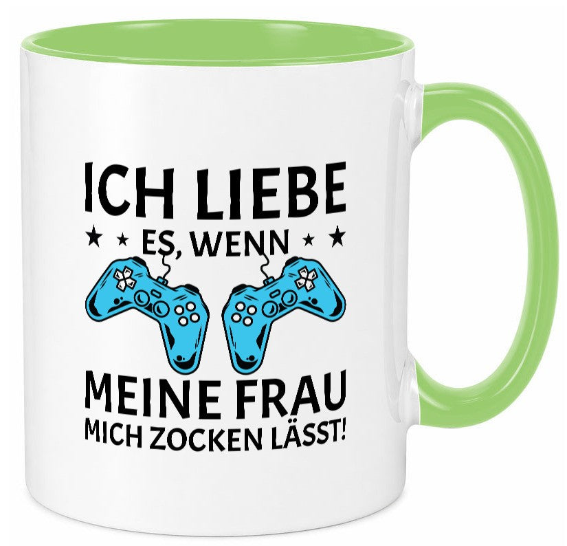 Ich liebe es zu zocken | Controller Sterne lustiger Spruch Geschenk Humor Tasse