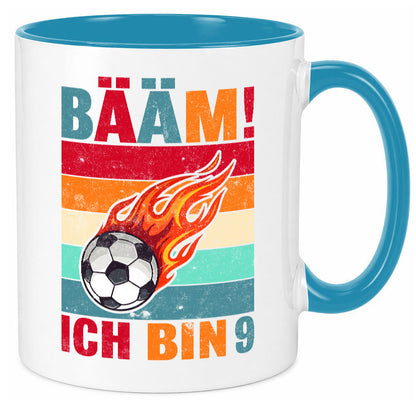 9. Geburtstag | Bääm ich bin 9 Fußball Geschenkidee Humor Tasse