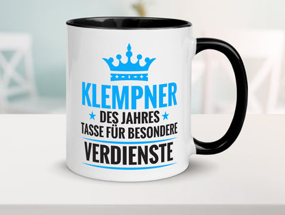 Besonderer Verdienst: Klempner |klempnern Geschenkidee Humor Tasse