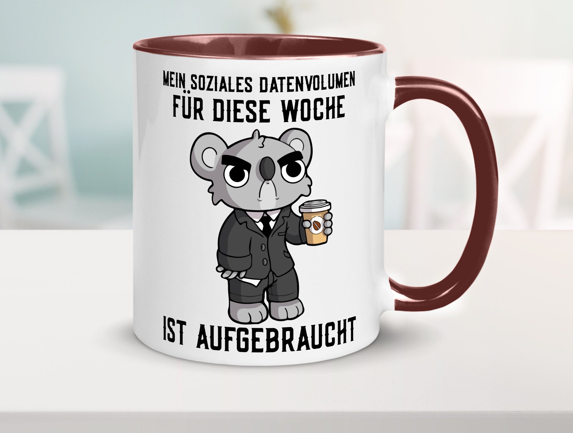 Soziales Datenvolumen | wütender Bär Einzelgänger Nerd Geschenkidee Humor Tasse
