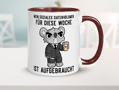 Soziales Datenvolumen | wütender Bär Einzelgänger Nerd Geschenkidee Humor Tasse