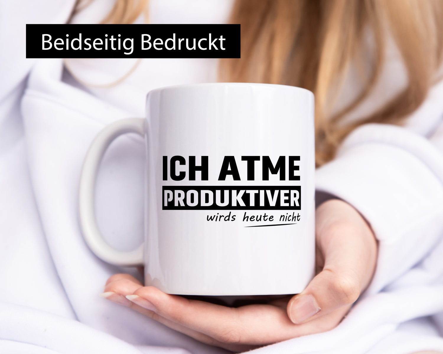 Ich Atme Produktiver wirds heute nicht | bin Faul Humor Geschenkidee Tasse