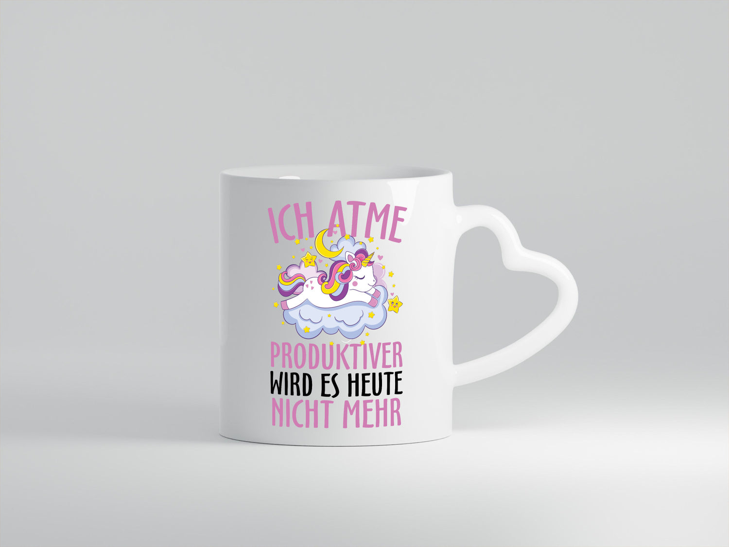 Ich atme, Einhorn Geschenkidee Humor Tasse