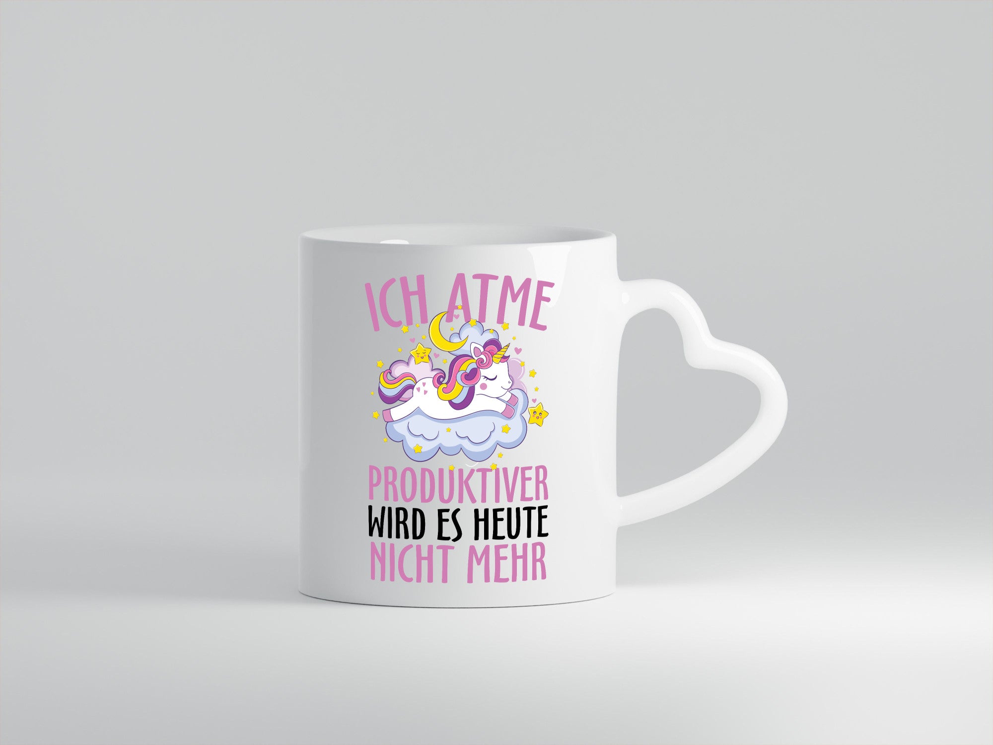 Ich atme, Einhorn Geschenkidee Humor Tasse