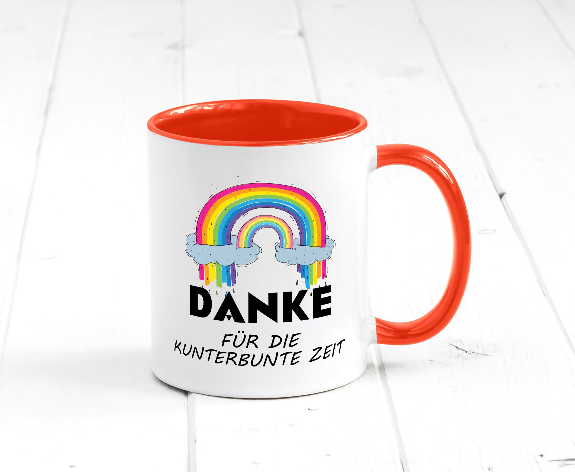 Danke für die Kunderbunte Zeit | Regenbogen lustiger Spruch Geschenk Humor