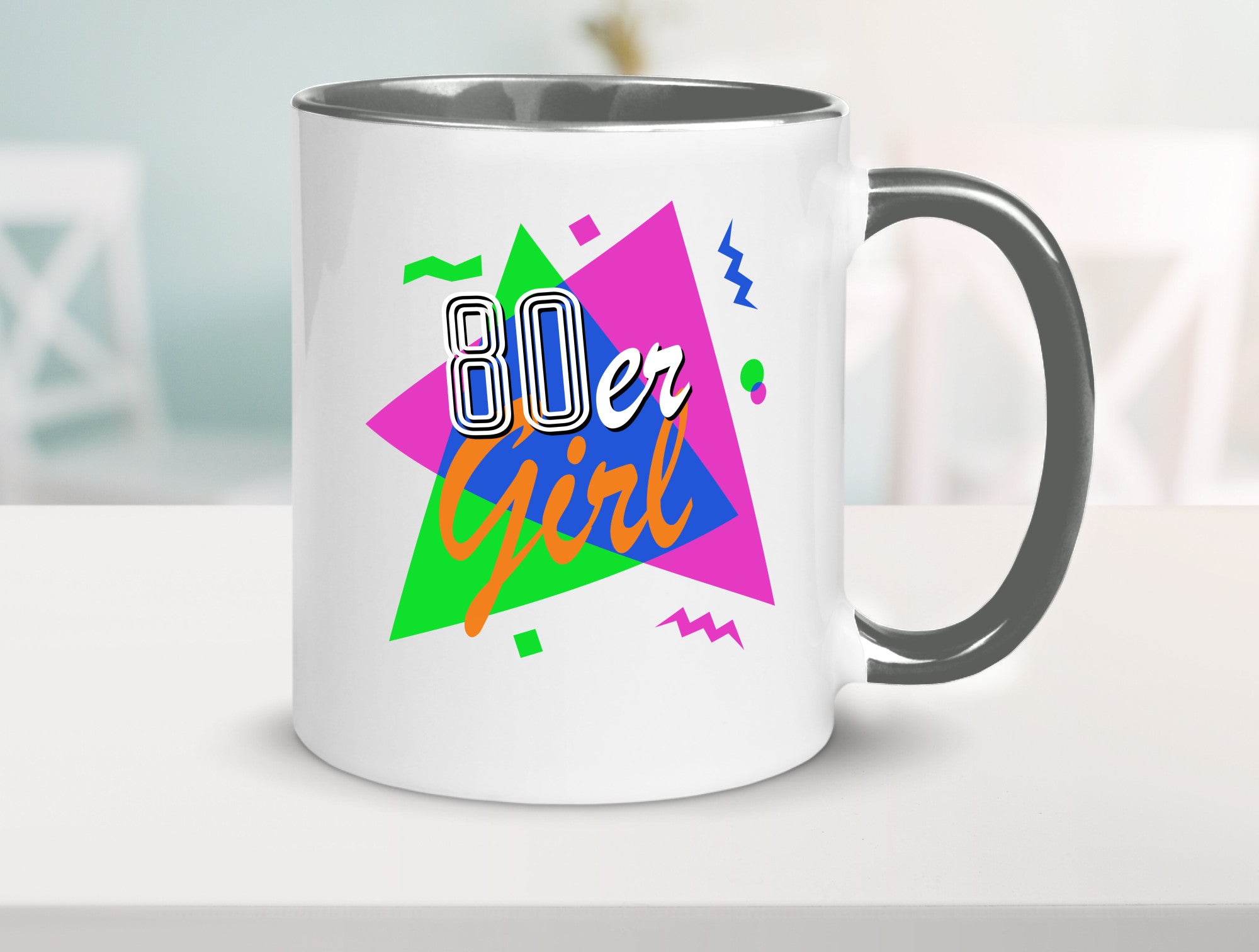 80er Girl - Jahre bunt + verrückt retro Humor Geschenkidee Tasse