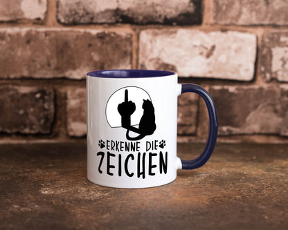 Erkenne die Zeichen | Katze Humor Tierliebhaber Geschenkidee Tasse
