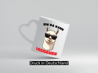 Bin da kann losgehen | Lama Alpaka lustig Humor Geschenkidee Geschenk Tasse