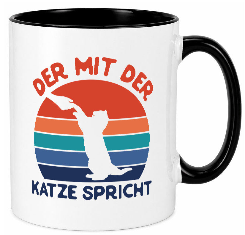 Der mit Katze Spricht | Katzenliebhaber Humor Tierliebhaber Geschenkidee Tasse