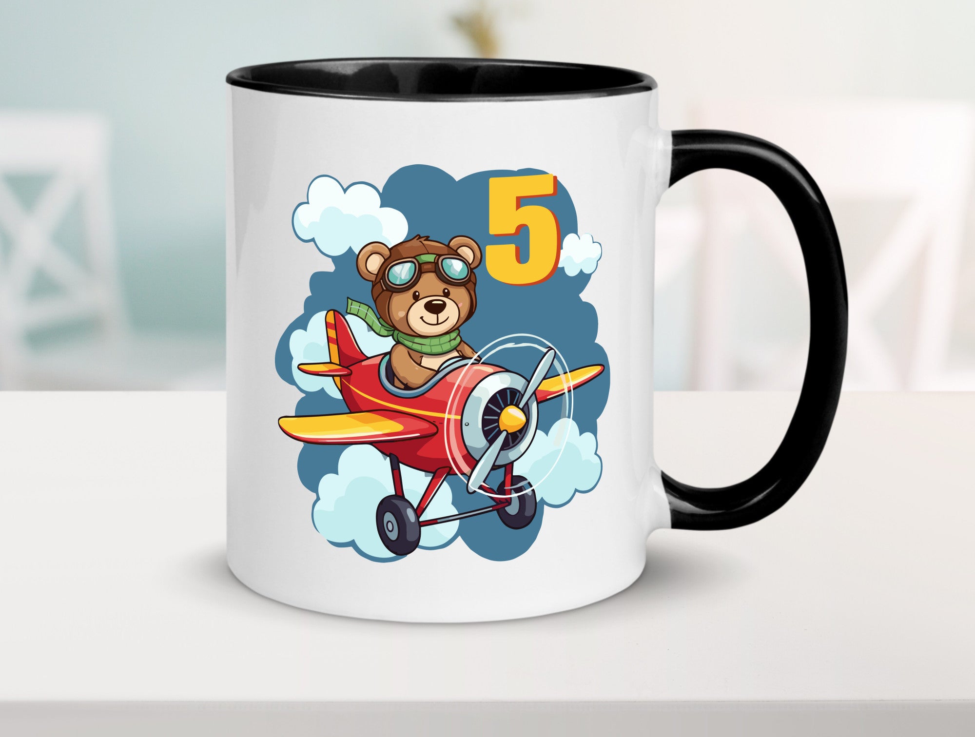 5. Geburtstag | 5 Jahre Kinder Pilot Flugzeug Geschenkidee Humor Tasse