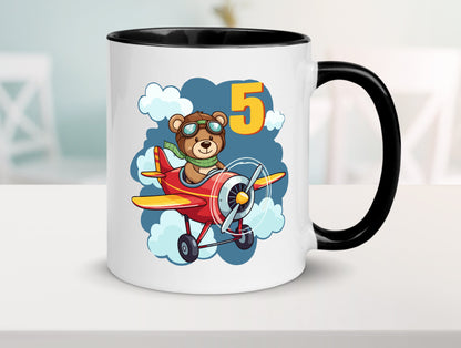 5. Geburtstag | 5 Jahre Kinder Pilot Flugzeug Geschenkidee Humor Tasse