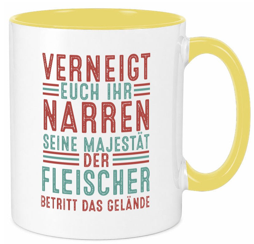 Verneigt euch: Fleischer | Schlachterei v2 lustig Humor Geschenkidee Geschenk Tasse