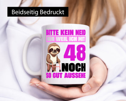 48. Geburtstag | Bitte kein neid Faultier 48 Jahre lustiger Spruch Geschenk