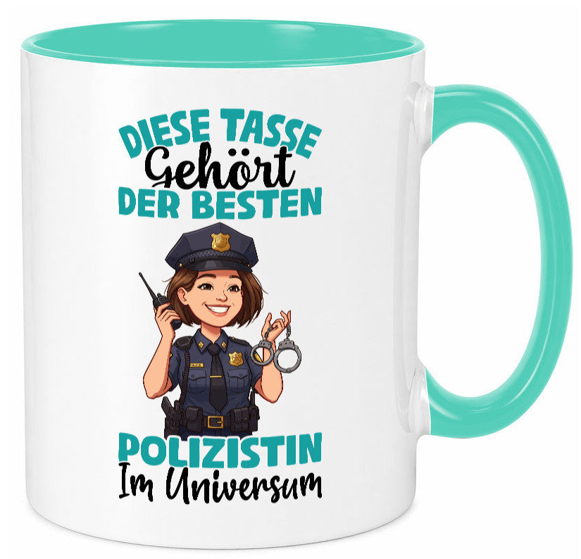Im Universum: Polizistin | Beruf Polizei Geschenkidee Arbeit Kollegen Büro Tasse
