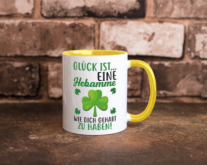 Hebamme Dankeschön | Dankes Tasse Kleeblätter Glück Humor Geschenkidee