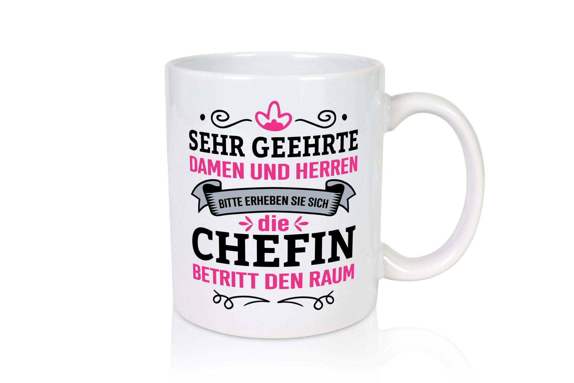 Steht auf | Chefin betritt den Raum Chef Bossin Humor Arbeit Kollegen