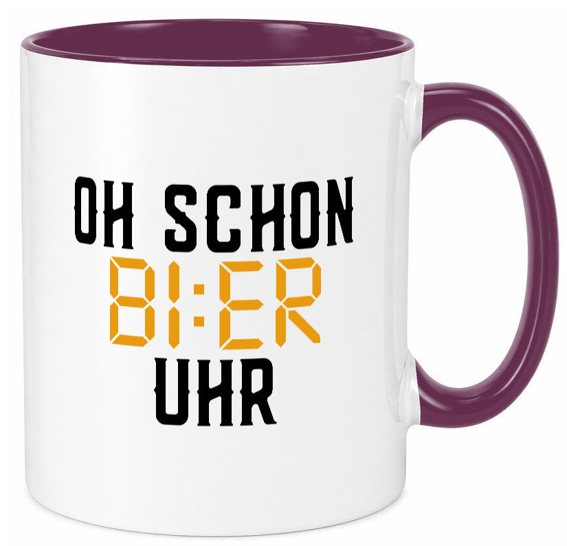 Oh schon Bier Uhr | Biertrinker Party Feiern Pils Humor Geschenkidee Tasse