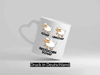 Schaf - Unschaf gestochen | Schafe lustig Humor Geschenkidee Geschenk Tasse