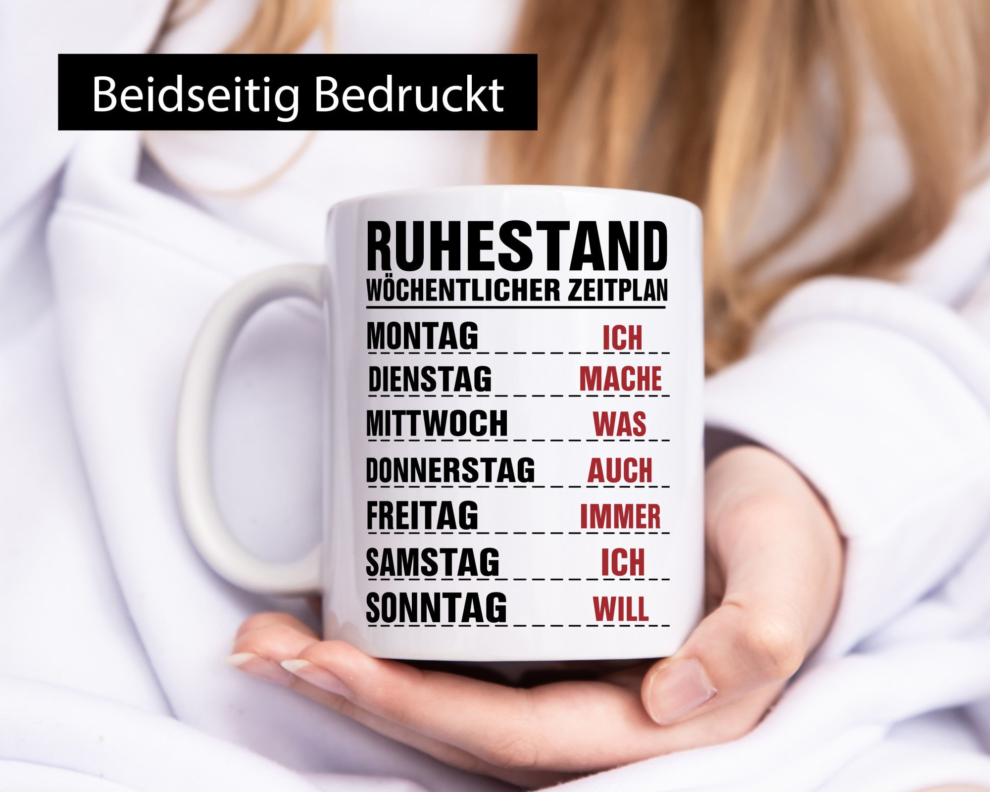 Ruhestand Zeitplan | Wochentage Rentner Pension Spruch Humor Jubiläum