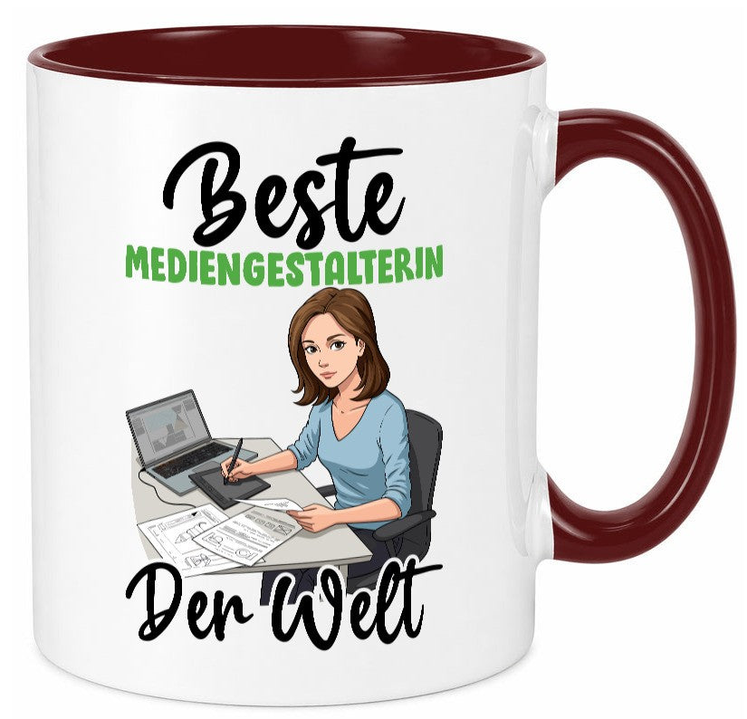 Beste Mediengestalterin | Medien v2 Geschenk Humor Geschenkidee lustiger Spruch Tasse