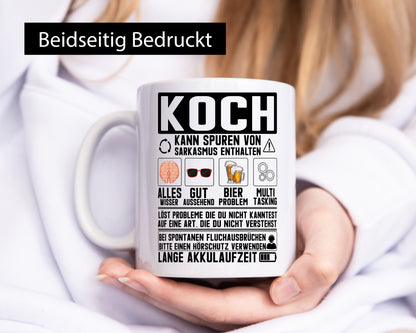 Definition von Koch | Küchenchef Warnhinweise Humor Geschenkidee Arbeit