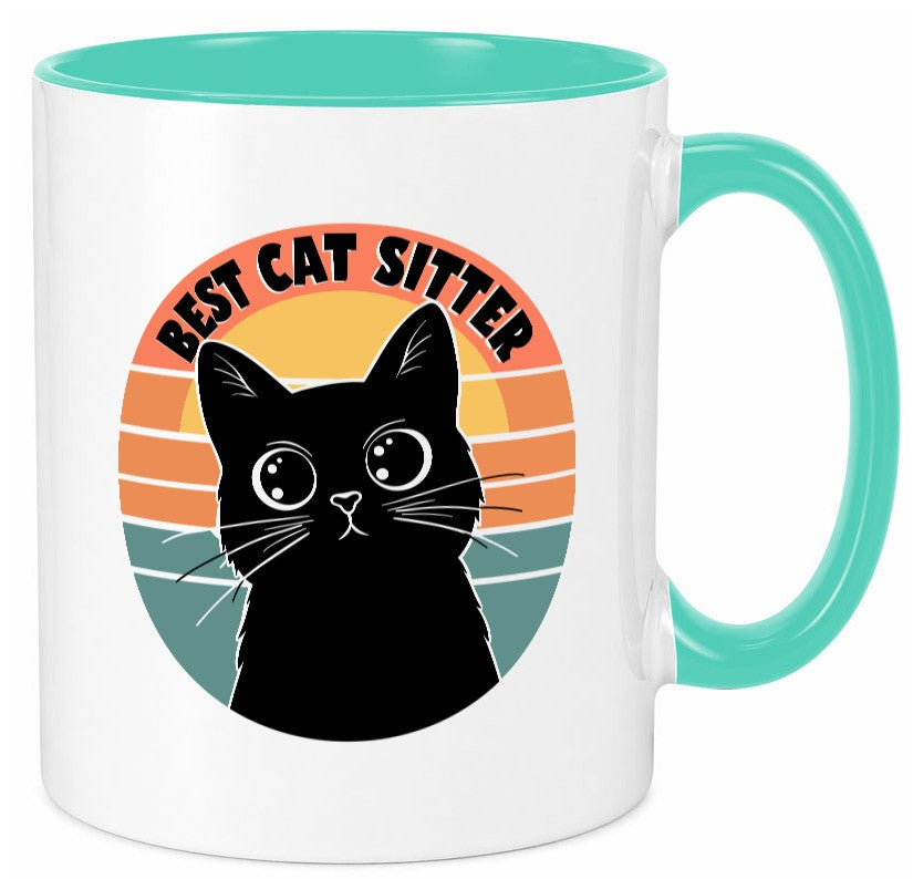 Bets Cat Sitter | Schwarze Katze Katzenliebhaber Geschenk Tierliebhaber Humor Tasse