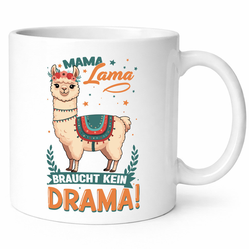 Mama Lama braucht kein Drama | Muttertag Humor Familie Geschenkidee Tasse