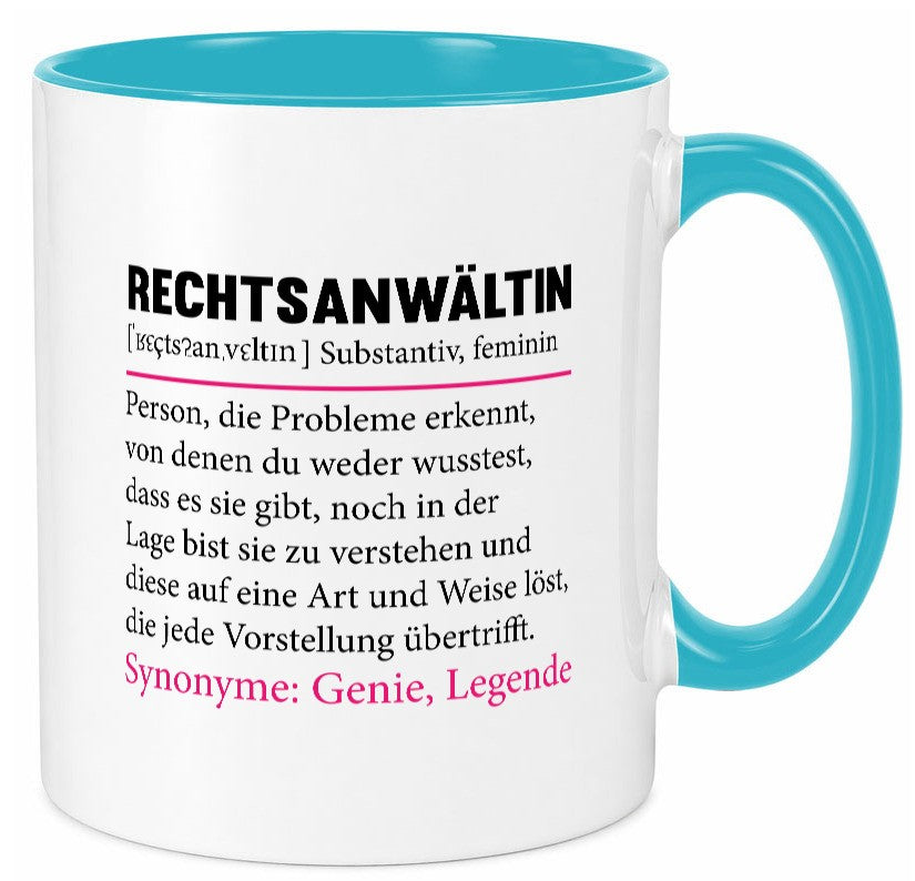 Rechtsanwältin | Spruch Jurstin Anwältin Humor v2 lustiger Geschenk Tasse