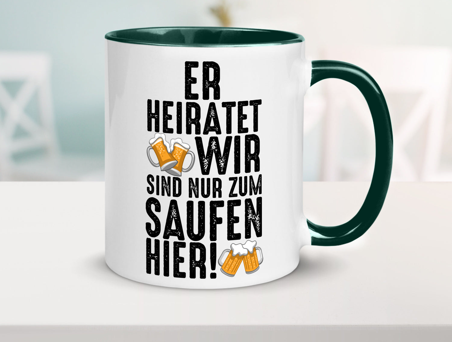 JGA | Er heiratet Junggesellenabschied Polterabend v2 lustiger Spruch Geschenk