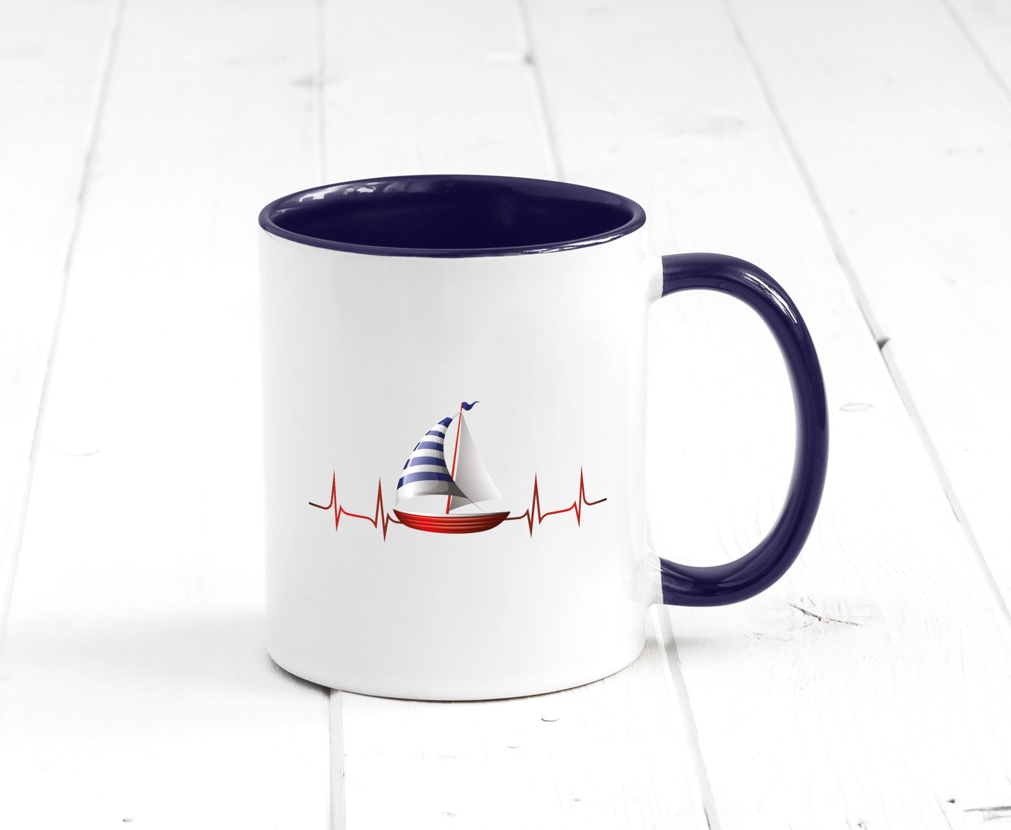 Segelboot Herzschlag | Segler segeln Boot Kapitän Geschenk Humor Geschenkidee