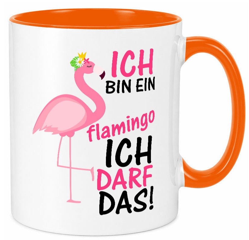 Ich bin ein Flamingo | Tier-Comic lustiger Spruch Blume Geschenk Tierliebhaber Tasse