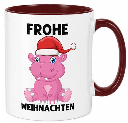 Frohe Weihnachten | Weihnachtstiere Nilpferd Humor Tierliebhaber Geschenkidee Tasse