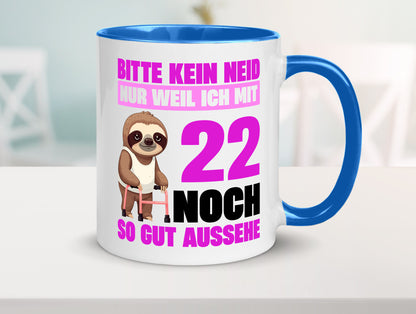 22. Geburtstag | Bitte kein neid Faultier 22 Jahre lustig Geschenkidee Geschenk